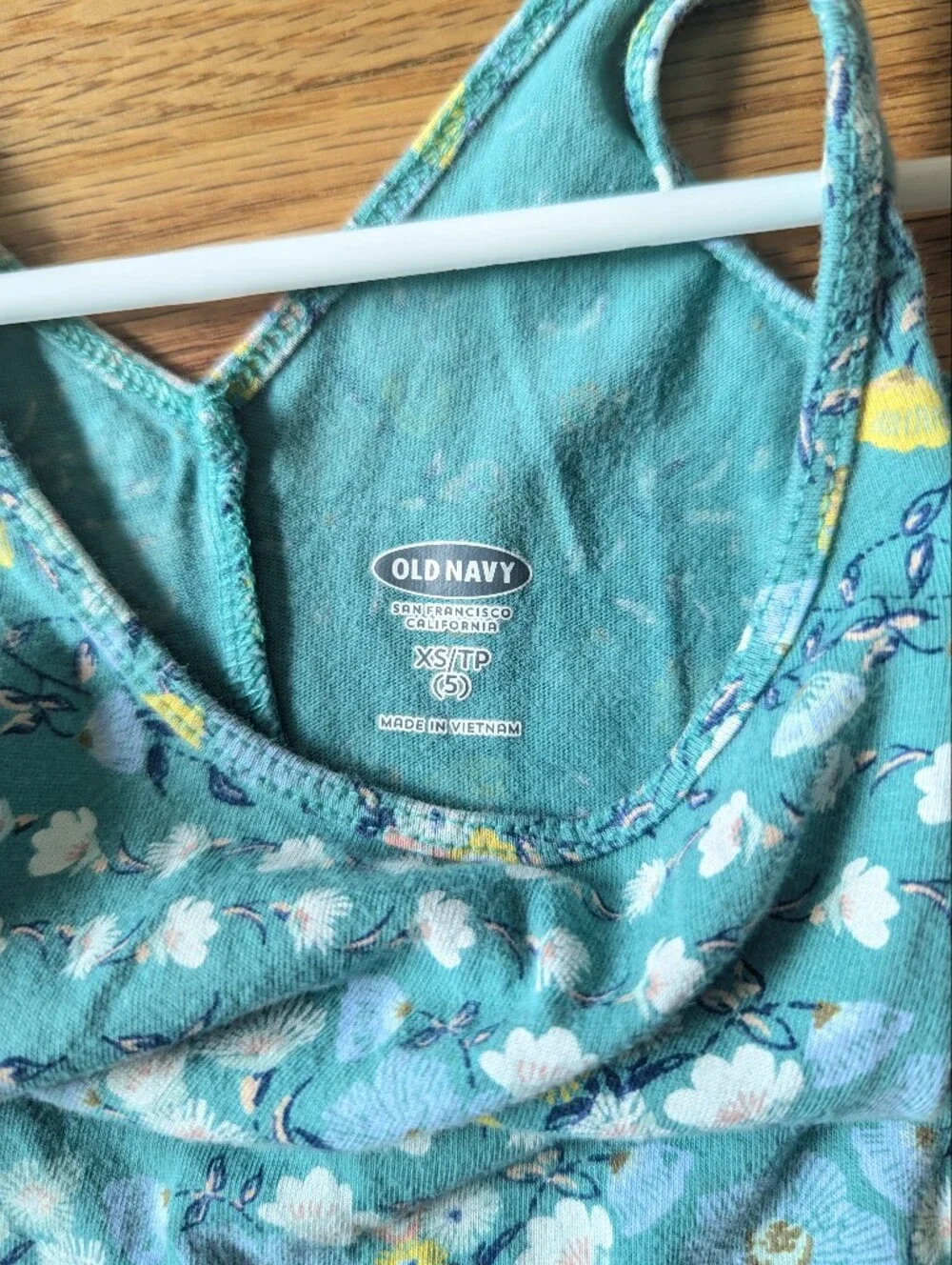Old Navy Teal Floral Tank Dress for Girls, XS